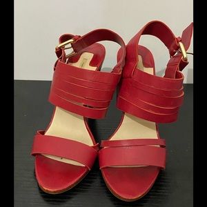 Max Studio Red Leather Sandals